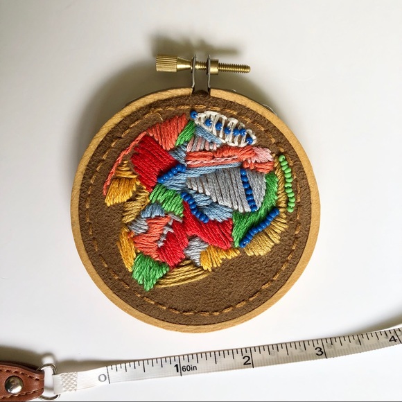 Mini Abstract Embroidery & Beading Hoop Art - Picture 7 of 8